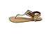 Sara Z Womens T Strap Elastic Vamp Flat Thong Sandal with Rhinestones Size 7/8 Tan