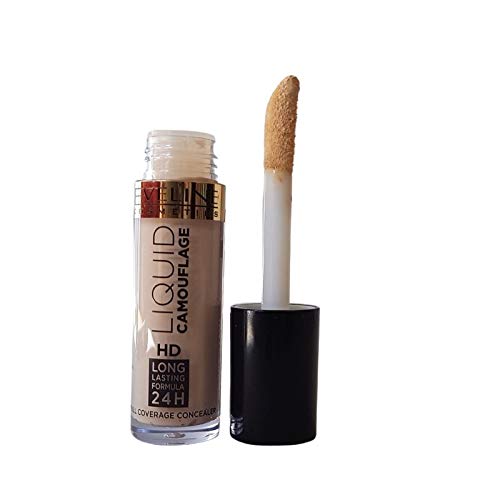 Eveline Cosmetics Liquid Camouflage Full Coverage Face Concealer - No 02 Natural with Jumbo Applicator | Enriched with Jojoba Oil, Vitamin B5 & Shea Butter | Vegan-Friendly Makeup Camouflage