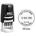 Self Inking COLOP R30 Round Custom Rubber Stamp with Date Personalized Office Stamper - Dater Stamp - Violet Ink