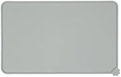 PetsLove Dog Cat Food Feeding Mat Easy to Take Up Non Slip Bowl Placemat In Premium FDA Grade Silicone Grey