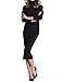 Rocorose Women's Turtleneck Ribbed Elbow Long Sleeve Knit Sweater Dress