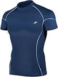 New Take Five Base Layer Mens Compression Skin Tights 031 Navy Sports Top (L)