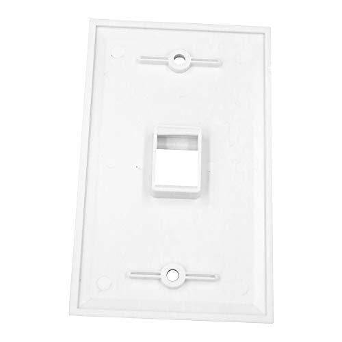 MicVista CT08 Low Profile 1 Port Keystone Jack Wall Plate-White(5 Pack) - Thumbnail 4