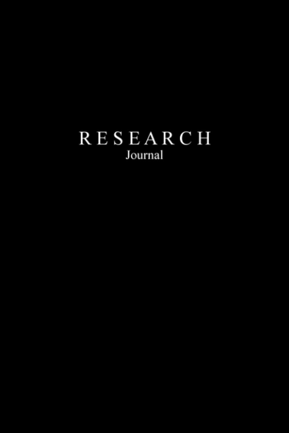 Research Journal: Black Matte Cover Notebook - 120 Lined Pages Sized 6" x 9"