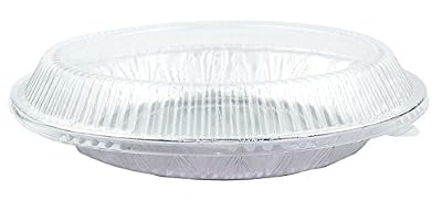 Durable Foil Pans 8 7/8" For Foods Pizza Plate Baking Dish With Lids 10 Sets.