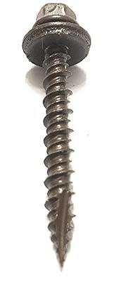 Eagle 1 Metal Roofing Screws Hex Washer Head Sheet Metal Roof Screw (250 Count) Self Starting/Self Tapping Metal to Wood, Sheet Metal Roofing siding Screws EPDM Washer