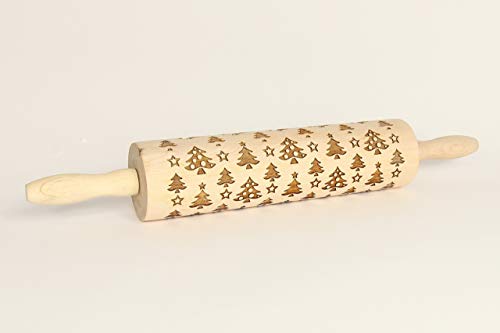Rolling pin, Embossed rolling pin, Engraved rolling pin, Baking rolling pin, New Year gift, Cookie stamp, Baking gift mom, Wood gift mom