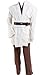 WYKBPX Halloween Tunic Costume Set Cosplay Outfit for Jedi Brown with White Hooded Robe