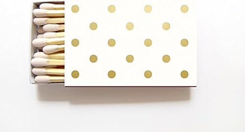 Polka Dot Matchboxes for Weddings - Personalized Foil Matchbox Wedding Favors - Sandy Collection