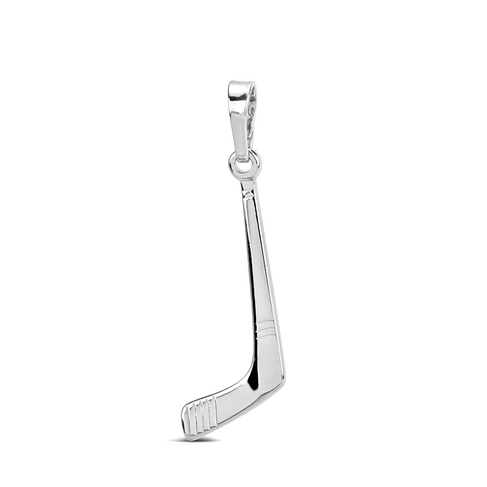SILVEGO Unisex 925 Sterling Silver Pendant Hockey Stick