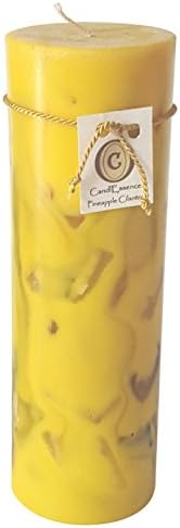 Handmade Scented Candle - Long Burning Pillar - Pineapple Cilantro Scent (Large)