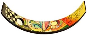 Handmade and Painted Self-balanced / Gravity Defying Wooden Lacquer Wine Bottle Holder - Abstract Fine Art Designs From Victory Lacquer (Abstract Art #6)