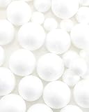 PRALB 120PCS Smooth and Round Foam Craft Balls, Polystyrene Foam Ball Makes Large DIY Ornaments, White, 3 Different Sizes(2CM, 2.5CM, 4CM)