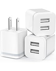 USB Wall Charger, LUOATIP 3-Pack 2.1A/5V Dual Port USB Cube Power Adapter Charger Plug Block Charging Box Brick for Phone SE 11 Pro Max Xs/XR/X, 8/7/6 6S Plus, Samsung, LG, HTC, Moto, Android Phones