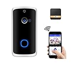 Sunnystark Upgraded 1080P Doorbell Camera IP65 Waterproof Video Doorbell Two-Way Talking Motion Detection Night Vision Ring doorbell for Home Security System App for iOS/Android (Black)