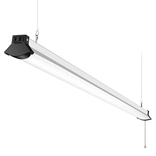 FaithSail 52W Linkable LED Shop Light 4FT 5600 Lumens LED Garage Lights 4 Foot 5000K Daylight White FaithSail 120W Fluorescent Lighting Fixture Replacement Plug in with 5' Power Cord Pull Chain - Thumbnail 7