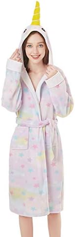 XVOVX Adult Lady Narwhal Polar Fleece Robe Soft Bathrobe for Women Girls