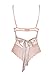 Garmol Women Sexy Lingerie One Piece Fishnet Teddy Lace Cups Bodysuit Mesh Babydoll (XXX-Large, Beige)