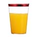 100 Count 10oz Disposable Clear Cup-Red Trim Cup/Old Fashioned Tumblers/Plastic Wedding Cups/Fancy Party Cups