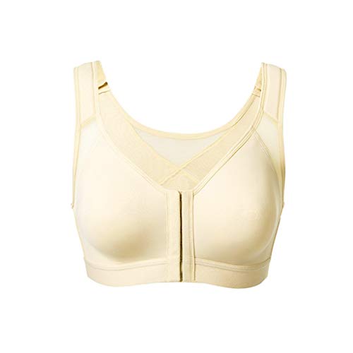 BiuBuy Women\'s Sports Bra Yoga Bra Full Support Activewear Bras Comfortable Women Lift Up Bra (Khaki, L)