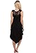 INGEAR Crochet Casual Dress Embroidery Summer Beach Handkerchief Dress (Black, Large/X-Large)