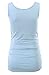 Liu & Qu Maternity Basic Tank Top Mama Clothes Neck Sleeveless Tops Women's Solid Side Ruching Vest (S, Sky Blue)