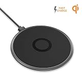 10W Max Fast Wireless Charging Pad, Wefunix Qi Wireless Charger Compatible with iPhone 11/11 Pro/11 Pro Max/XS MAX/XR/XS/X/8, Samsung Galaxy Note 10/9/S10/S9+/S8, AirPods Pro (No AC Adapter)