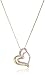 10k Yellow Gold Necklace with Pink Sapphire and Diamond Heart Pendant, 18
