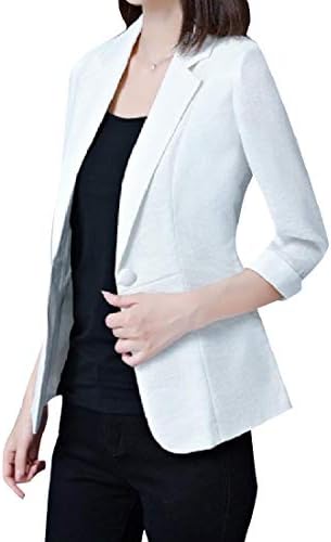 VITryst Womens 3/4 Length Rolled Cuff Slim Plus Size Classic Blazer Tops