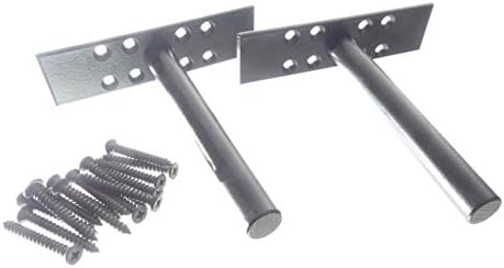 Tech Team Floating Shelf Mounting Bracket, 6 Inch, Heavy Steel Construction, Powder Coat Finish, Set of 2 Brackets