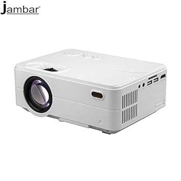 Jambar JP-05 Mini Portable 1800 Lumens LED Projector 1080p Supported Best for Home Entertainment/Office/Education/ Outdoor ( One Year Replacement Warranty )