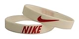 Nike NK2 Baller Band Silicone Rubber Basketball Baseball Football Running Wristband Bracelet (White/Red)