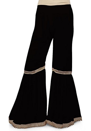 Utsav Fashion Pleated Georgette Sharara in Black