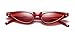 GIFIORE Vintage Retro Cat Eye Sunglasses For Women Mini Skinny Tiny Small Cateye Sun Glasses (Burgundy Frame Red Lense)