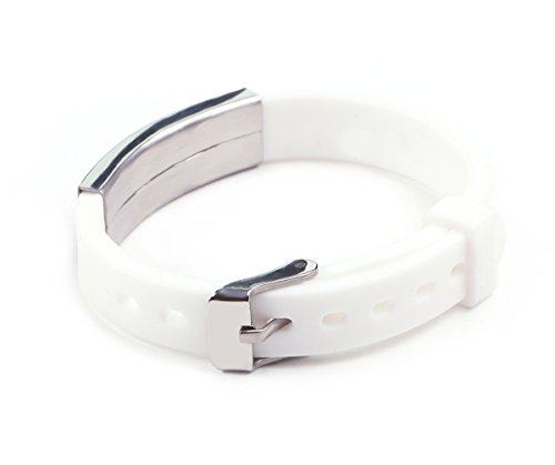 BAIYI Medical Alert ID Bracelets Sport Silicone Wristband White for Women Girls Free Engraving - Thumbnail 2
