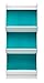 IRIS USA KSBS-3BLU 3 Tier Curved Edge Storage Shelf, 3 Shelves, White/Blue