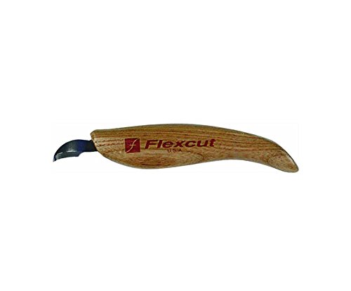 Flexcut Right-Handed Hook Knife, with High-Carbon Steel Blade, Ergonomic Ash Handle, (KN26)