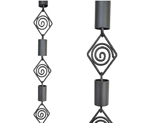 Spiral Diamond Black Rain Chain 8.5 Ft. # 90133