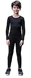 Kids Quick Dry Base Layer Thermal Underwear Sports Long Sleeve Compression Shirts and Pant 2 Pcs Set