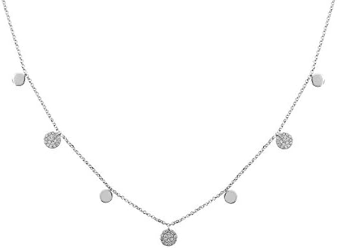 Expo Collection 18k White Gold 7 Station Diamond Adjustable Necklace .14cttw, (G-H Color, SI2-I1 Clarity) 16-18