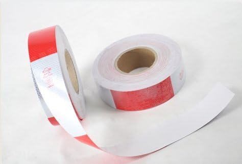 EcoTape Safety Signs, Red-White Safety Reflective Tape,Camper/Trailer Outline Tape, 2 in. x 10ft