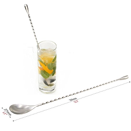 image for GFDesign 12“ Extra Long Cocktail Mixing Spoon Set Food-Grade 18/8 St