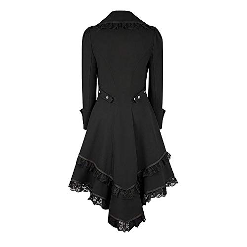 NUWFOR Tuxedo Gothic Tailcoat Jacket Steampunk VTG Victorian Coat Wedding Uniform for Winter/Fall(Black,M)