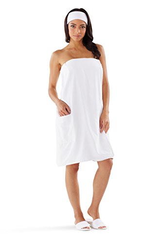 Boca Terry Women's Spa Wrap - Microfiber - White - XXL - Thumbnail 4