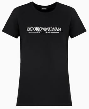 Emporio Armani Women's Stretch Viscose T-Shirt, Black, Small at