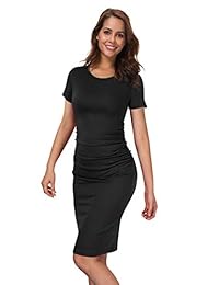 GloryStar Vestido de manga corta sin mangas para mujer