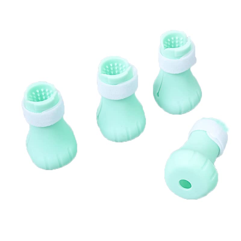 zalati Cat Boots 4pcs Soft Silicone Claw Shoes Protection Covers Anti-Slip for Prevent Scratching Nail Trimming Pet Grooming Bathing