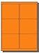 600 Label Outfitters 4 x 3-1/3 inches Bright Fluorescent Orange Laser Labels