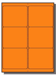 600 Label Outfitters 4 x 3-1/3 inches Bright Fluorescent Orange Laser Labels