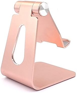 Adjustable Cell Phone Stand Sturdy Aluminum Mobile Stand for iPhones, iPad and Most Android Smartphones/Tablets | Anti Slip and Anti Scratch Rubberized Foot and Nest (Pink)